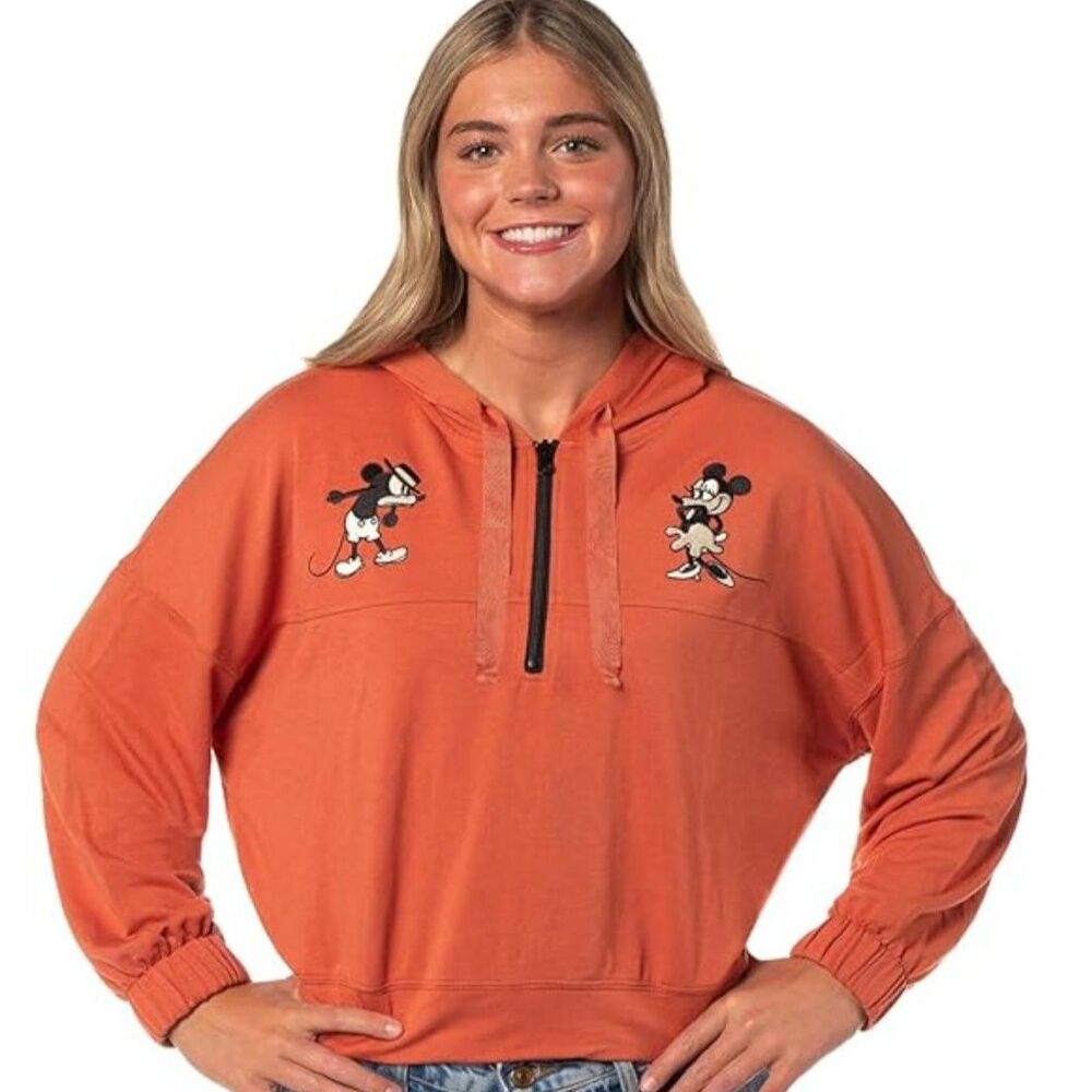 Mickey & Minnie Mouse Half-Zip Hoodie - Size XL